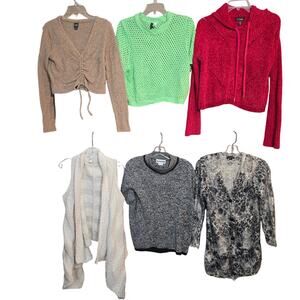 Women's Large L 12 14 Sweaters Cardigans Pullovers Vests Wholesale Bulk Lot of 6